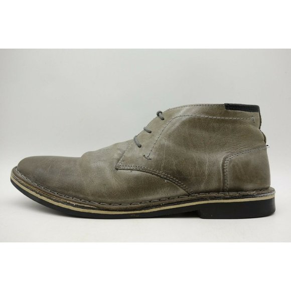 Steve Madden Hestonn Gray Leather Lace Up Chukka Ankle Boots Men\'s 10.5 main image 7